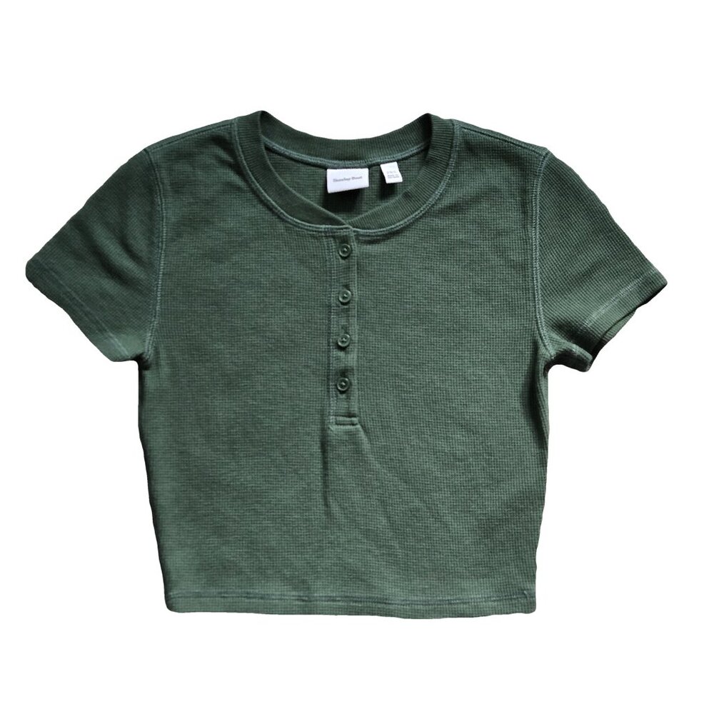 NWOT Aritzia SUNDAY BEST Waffle Short Sleeve Crop 2XS